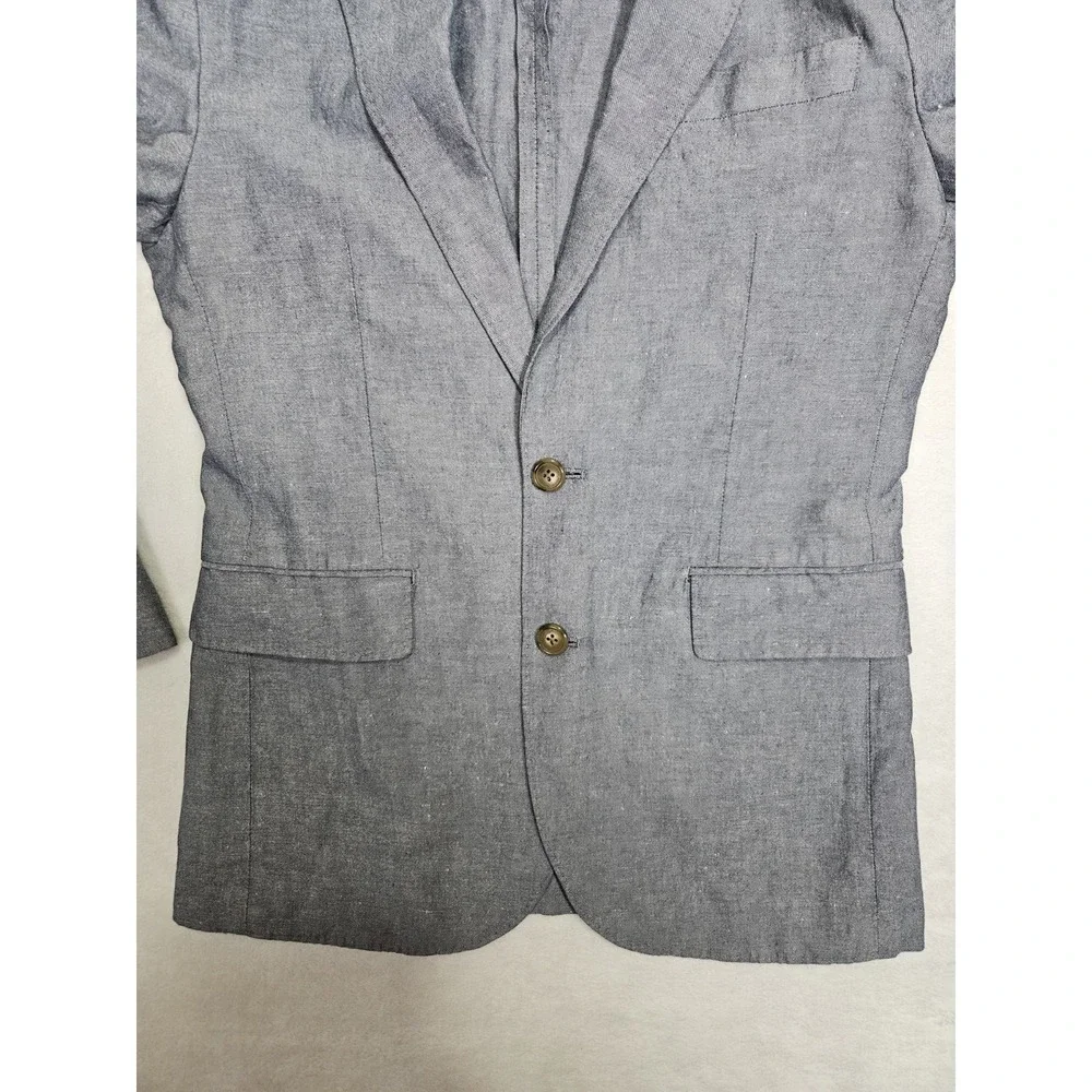 J Crew Blazer Mens 34S Ludlow Baird McNutt Linen Blend Gray Unstructured